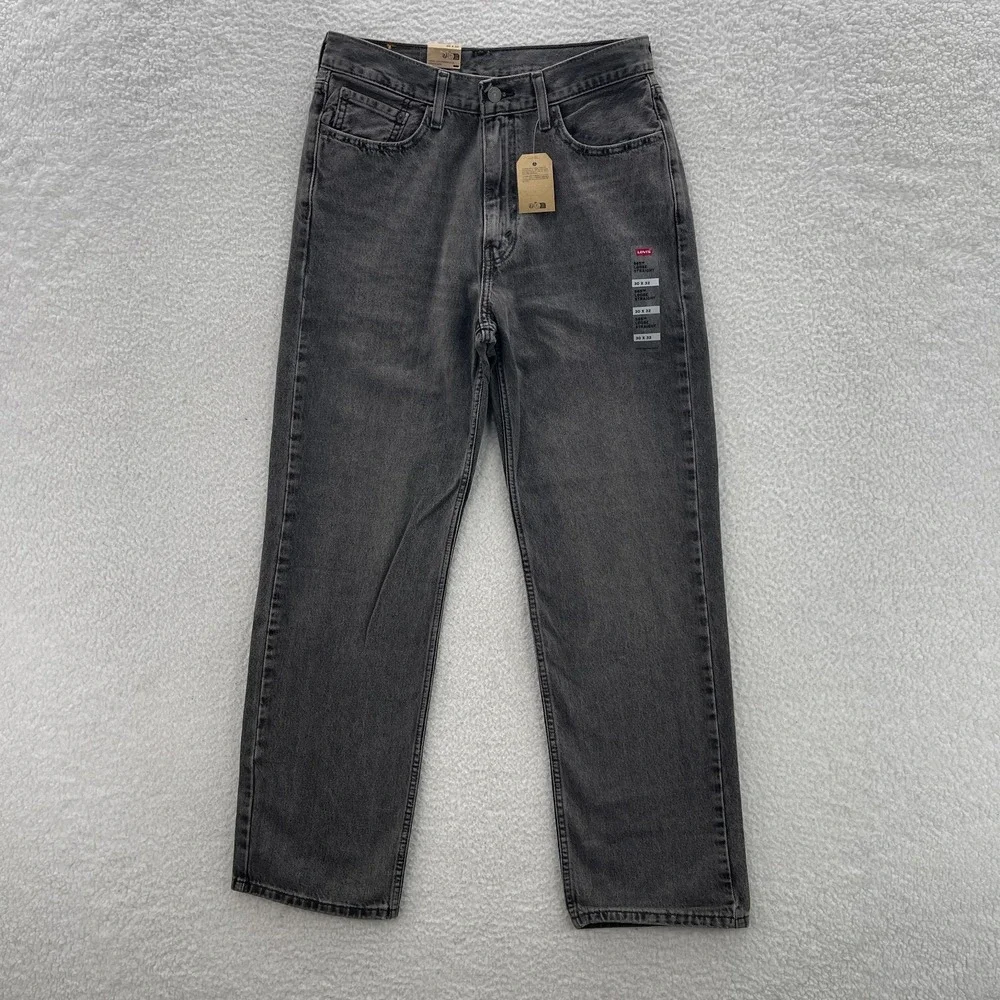 Levis Jeans Mens 30x32 Gray 565 Loose Straight Denim Y2K Grunge Skate Baggy 90s